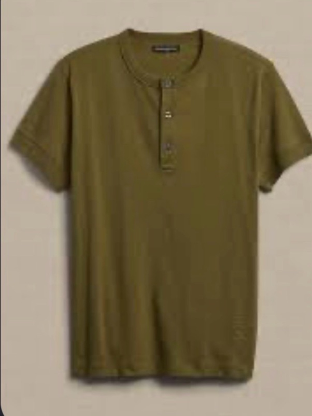 Banana Republic Men's Rugged Slub Henley Olive Green Small